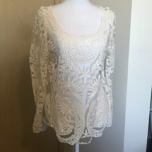 Loose fit sheer boho top